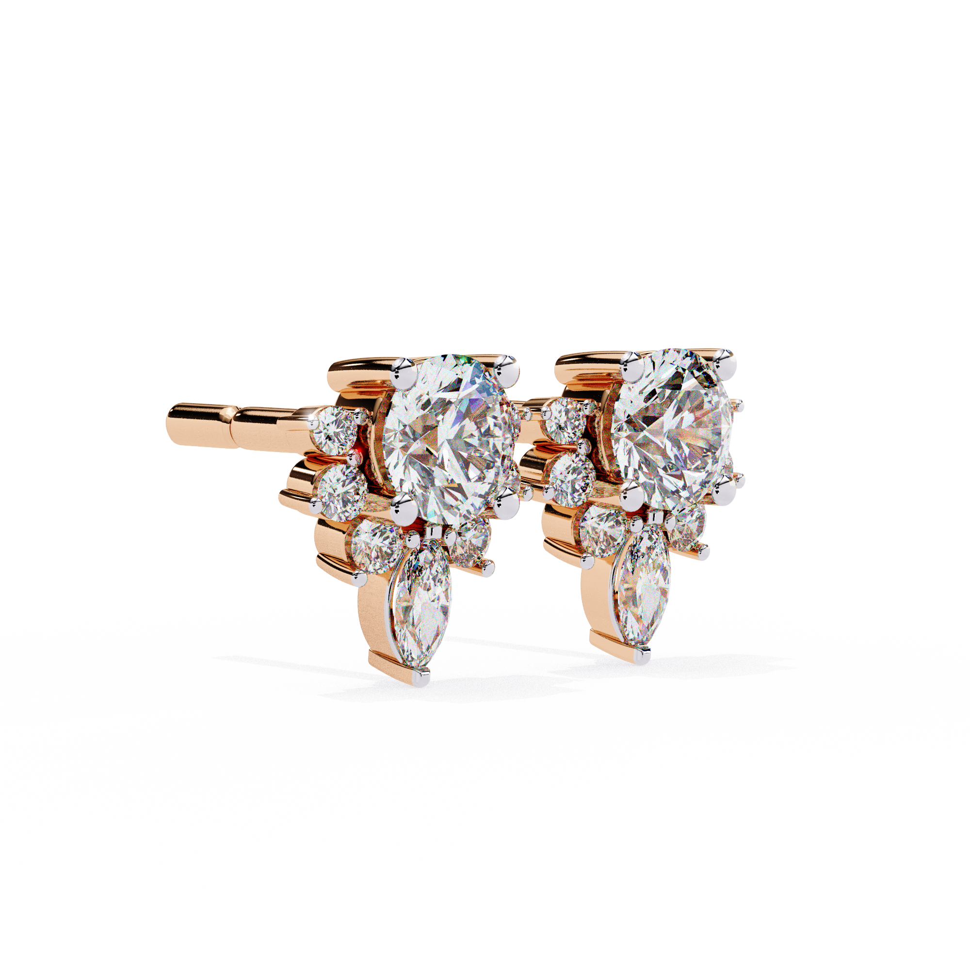 0.68ct Starburst Diamond Stud Earrings – Solitairekart
